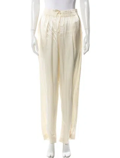Pre-owned Loulou Studio Silk Wide Leg Pants In Neutral