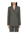 Loulou Studio Sandyato Single-breasted Grey Viscose Blazer In Black