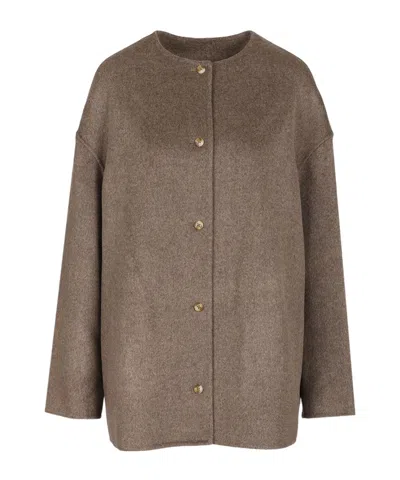 Loulou Studio Single Breasted Coat In Brown