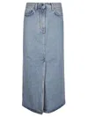 Loulou Studio Rona Denim Long Skirt In Blue
