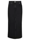 Loulou Studio Black Rona Denim Midi Skirt In Grey