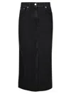 Loulou Studio Black Rona Denim Midi Skirt In Grey