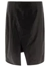 Loulou Studio Leather Mini Skirt In Black