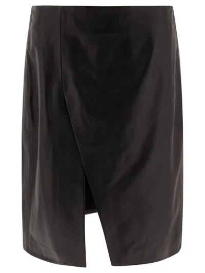 LOULOU STUDIO LOULOU STUDIO LEATHER MIDI SKIRT