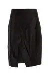 Loulou Studio Skirt In Pony-effect Leather In Black