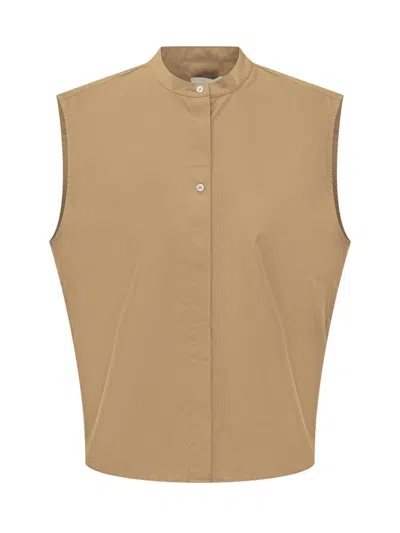 Loulou Studio Sleeveless Boxy Top In Beige