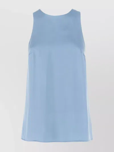 Loulou Studio Sleeveless Draped Twist Back Top In Blue