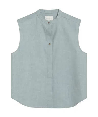 Loulou Studio Sleeveless Shirt In Gray