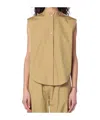Loulou Studio Sleeveless Shirt In Sand Colour In Beige