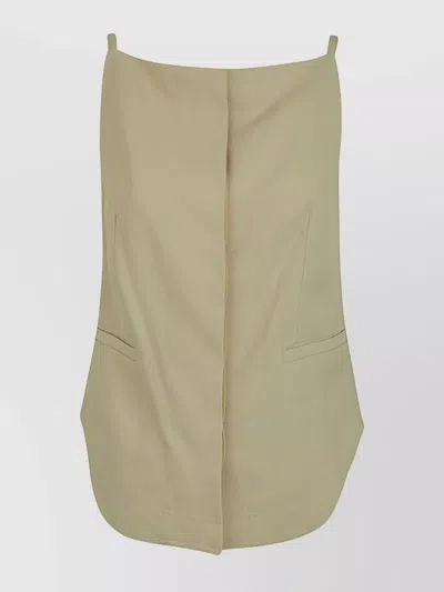 LOULOU STUDIO SLEEVELESS TOP WITH SEAMS AND SIDE SLITS