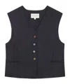 Loulou Studio Sleeveless Vest In Black