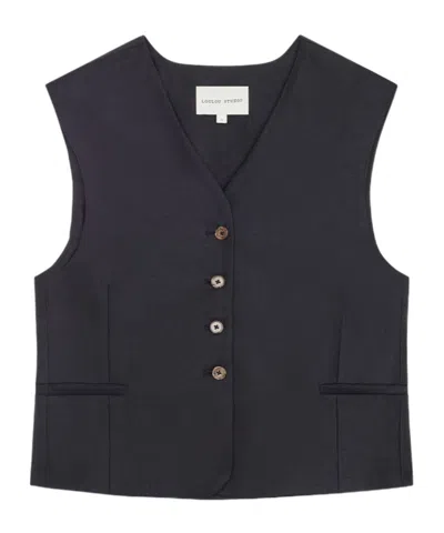 Loulou Studio Sleeveless Vest In Black