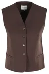 Loulou Studio Teora Wool Blend Knit Vest In Choco