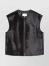 Loulou Studio Sleeveless Vest In Pony Effect Leather In Black