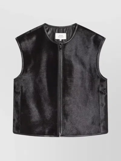 LOULOU STUDIO SLEEVELESS VEST IN PONY EFFECT LEATHER