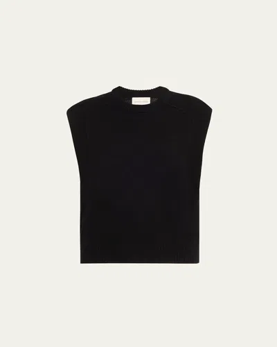 Loulou Studio Sleeveless Wool-cashmere Boxy Sweater In Black