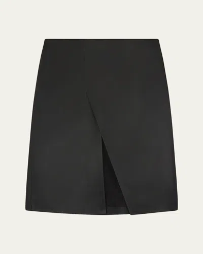 Loulou Studio Slit Leather Pencil Skirt In Black