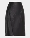Loulou Studio Slit Leather Pencil Skirt In Black
