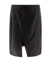 Loulou Studio Slit Leather Pencil Skirt In Black
