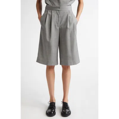 Loulou Studio Soan Tailored Virgin Wool Bermuda Shorts In Anthracite