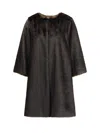 Loulou Studio Soft Faux Fur Coat In Black