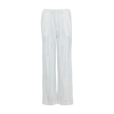 Loulou Studio Soler Elastic Waistband Pants In White