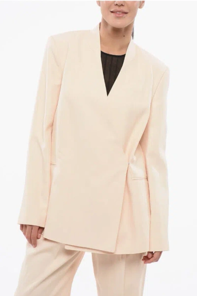 LOULOU STUDIO SOLID COLOR SIDE VENTS LAHARI DOUBLE BREASTED BLAZER