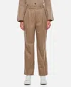 Loulou Studio Solo Light Flannel Twill Wide-leg Trousers In Brown