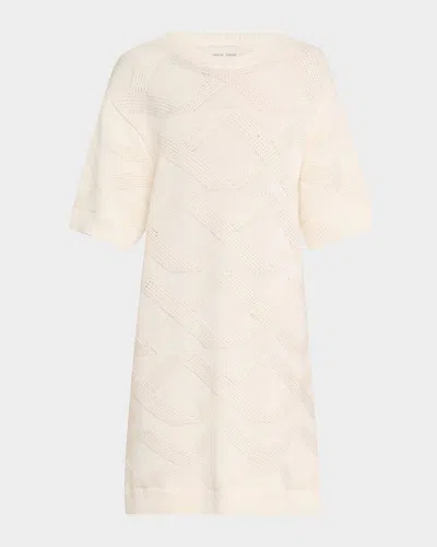 Loulou Studio Soren Knit T-shirt Dress In Ivory