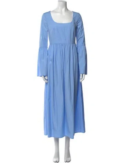 Pre-owned Loulou Studio Square Neckline Long Dress In Blue
