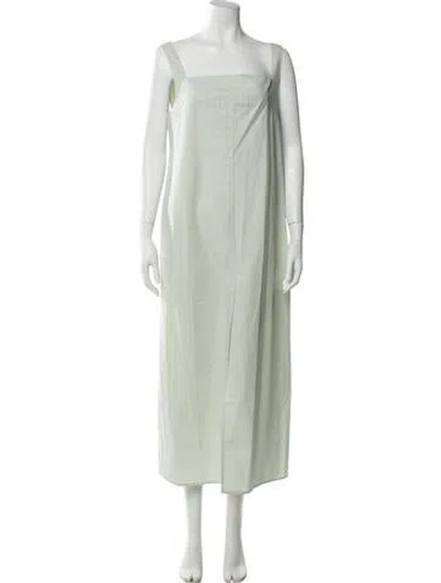 Pre-owned Loulou Studio Square Neckline Long Dress In Green