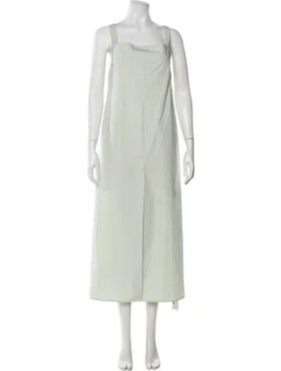 Pre-owned Loulou Studio Square Neckline Long Dress In Green
