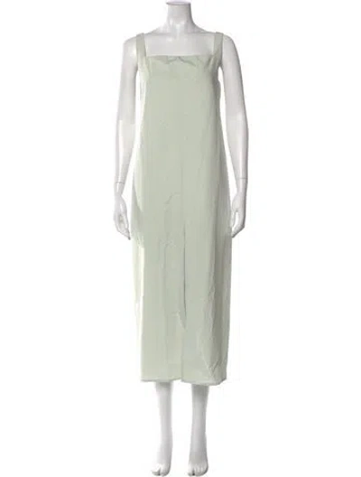 Pre-owned Loulou Studio Square Neckline Long Dress In Green