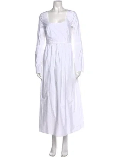 Pre-owned Loulou Studio Square Neckline Long Dress In White