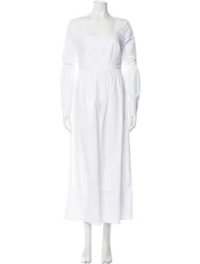 Pre-owned Loulou Studio Square Neckline Long Dress In White