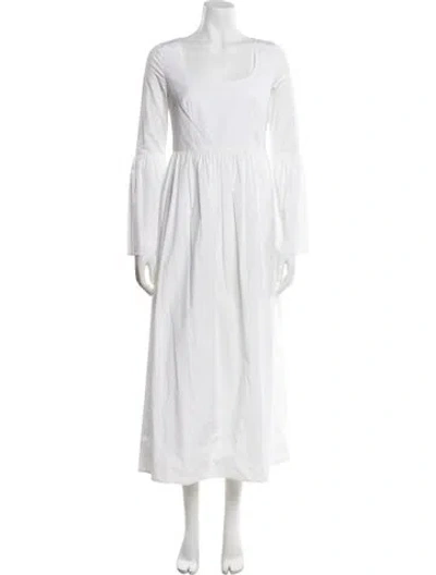 Pre-owned Loulou Studio Square Neckline Long Dress In White