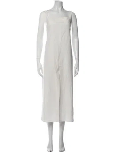 Pre-owned Loulou Studio Square Neckline Midi Length Dress In Neutrals