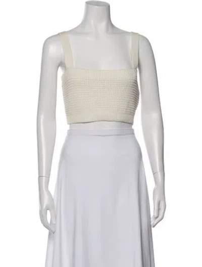 Pre-owned Loulou Studio Square Neckline Sleeveless Crop Top In Neutral