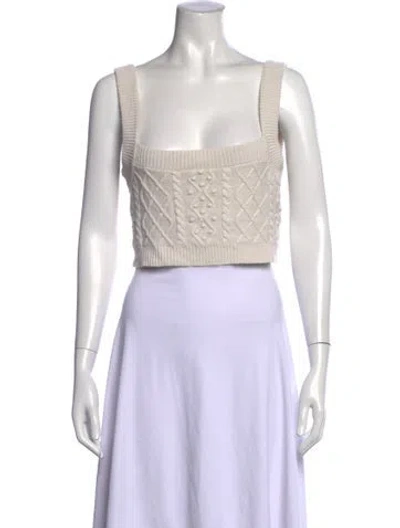 Pre-owned Loulou Studio Square Neckline Sleeveless Crop Top In Yellow