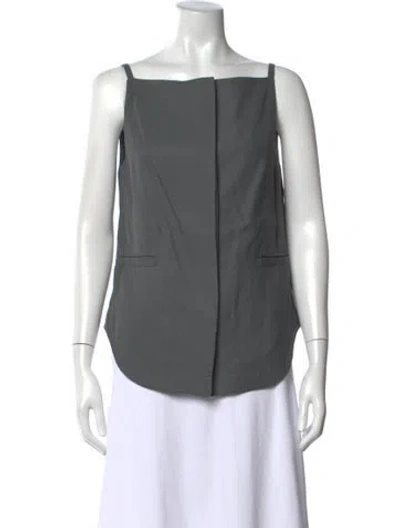 Pre-owned Loulou Studio Square Neckline Sleeveless Top In Gray