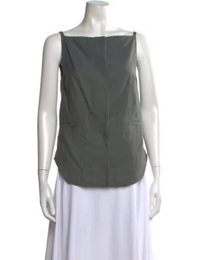 Pre-owned Loulou Studio Square Neckline Sleeveless Top In Grey