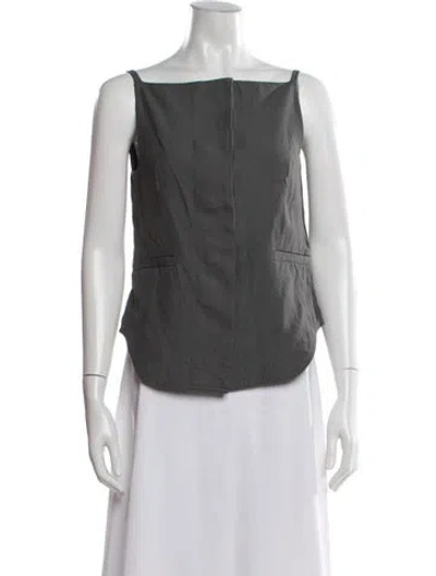 Pre-owned Loulou Studio Square Neckline Sleeveless Top In White