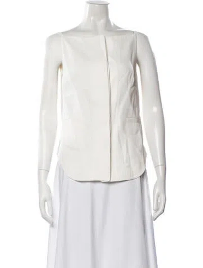 Pre-owned Loulou Studio Square Neckline Sleeveless Top In White
