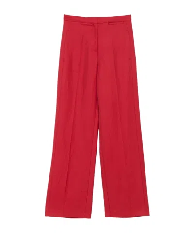 Loulou Studio Straight Casual Pants In Red