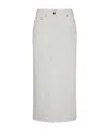 Loulou Studio Straight-cut Mid-length Denim Skirt In White