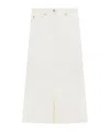 Loulou Studio Straight Denim Midi Skirt In White