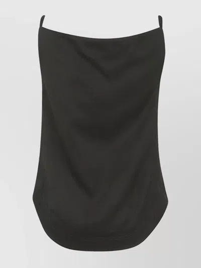 Loulou Studio Straight Hem Sleeveless Top With Thin Straps In Black