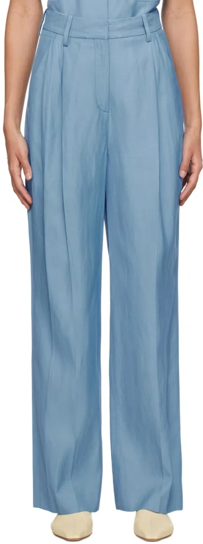 Loulou Studio Straight-leg Casual Pants In Blue