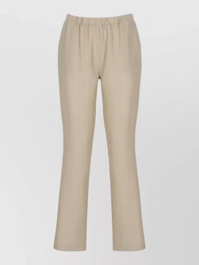 Loulou Studio Straight Leg Full Length Viscose Pants In Neutral