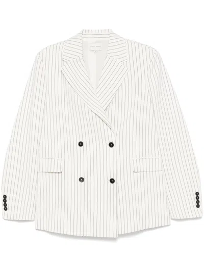 Loulou Studio Striped Blazer In White